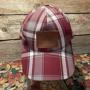 NWOT Awesome LOVE YOUR MELON Adjustable Plaid Cap - Made in USA, OSFM
